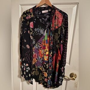 Vintage Sacred Threads Abstract Floral Print Button Down Shirt